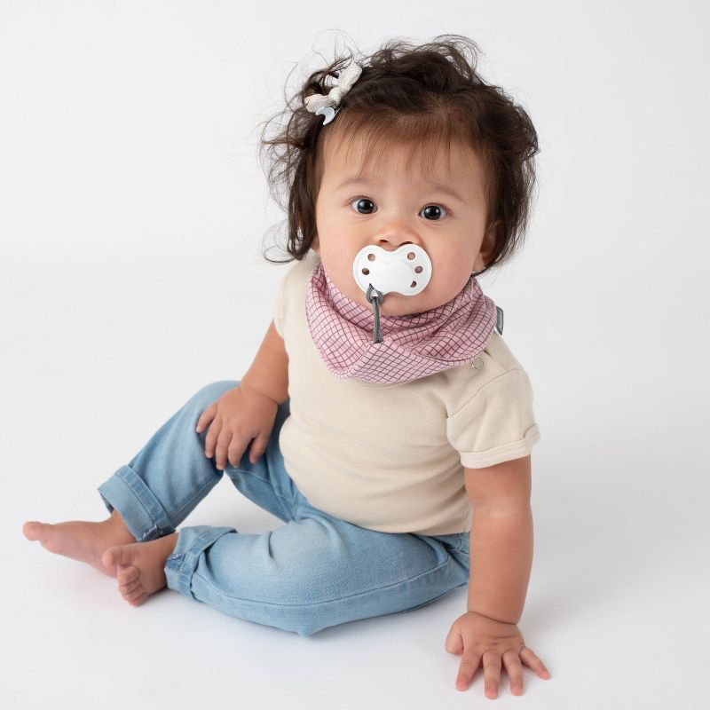 BooginHead Teether & Pacigrip Bib - Pink Arrows 2pk