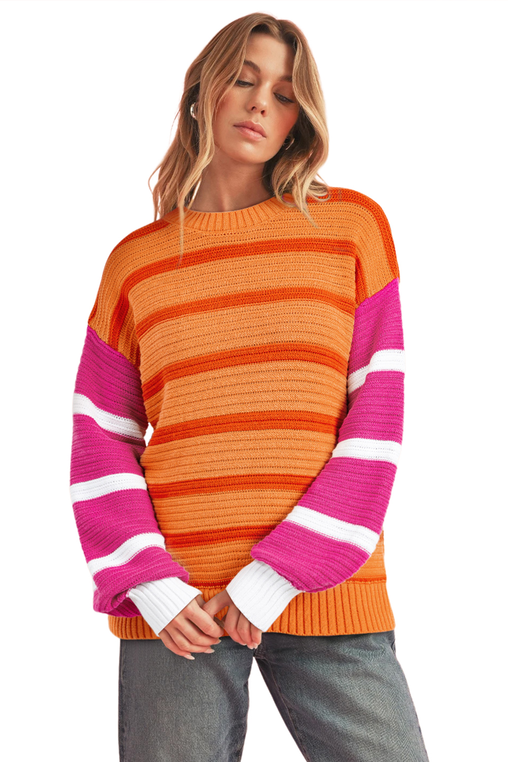 Pink Merry & Bright Pop Up Letter Waffle Knit Sweater