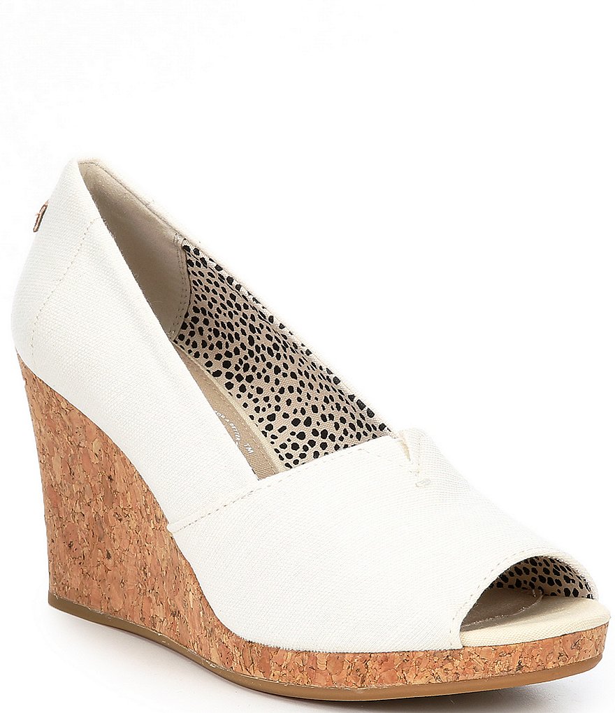 TOMS Michelle Peep Toe Cork Wedges