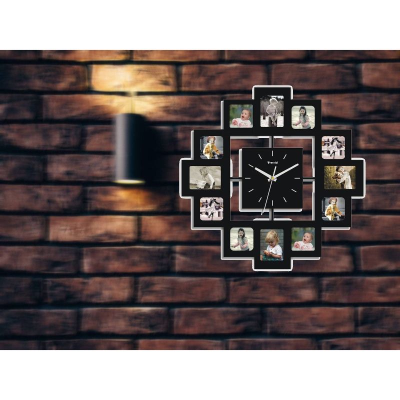 Wall Clock with 12 Frames Black - Creative Motion Industries