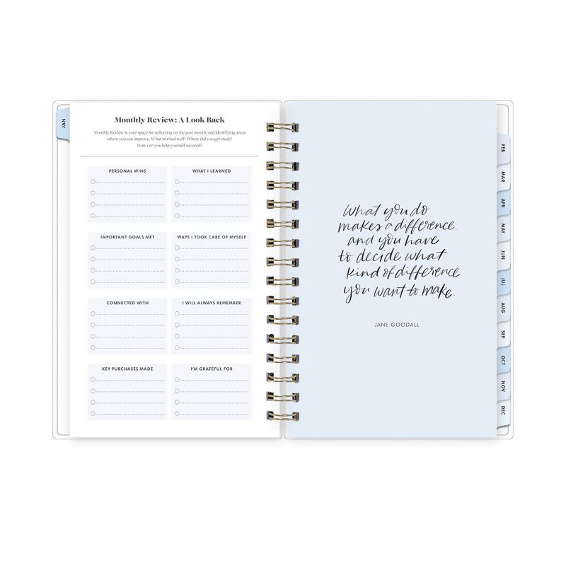 2021 Planner 5" x 8" Frosted Plastic Daily/Monthly Wirebound Hannah Blue - The Everygirl Planner