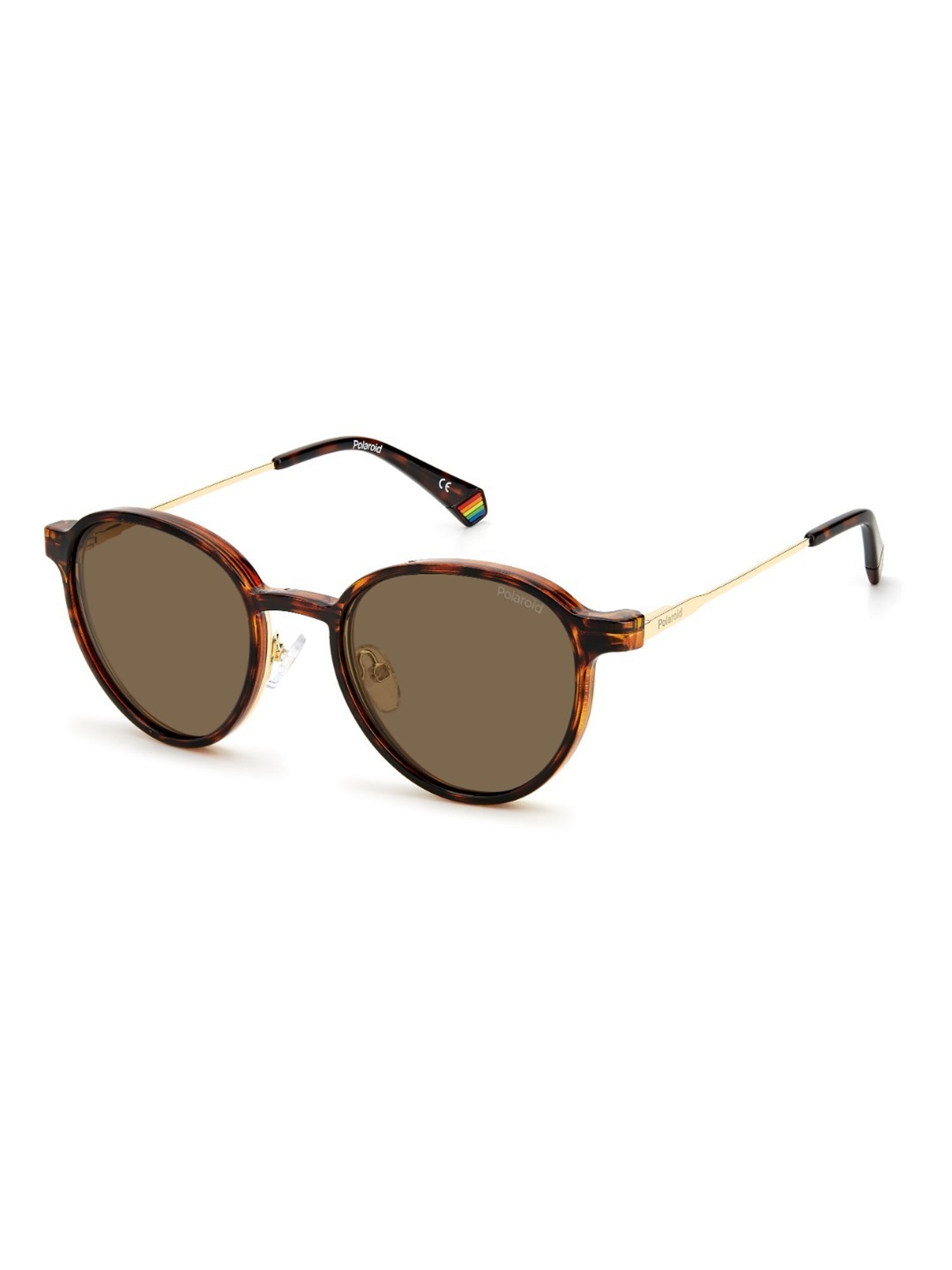 Polaroid Gold Round Unisex Sunglasses