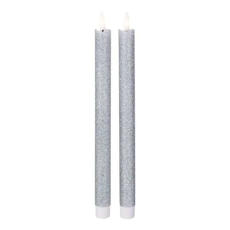 Roman 5" LED Lighted Glittered Church Christmas Pillar Candle - Ivory White