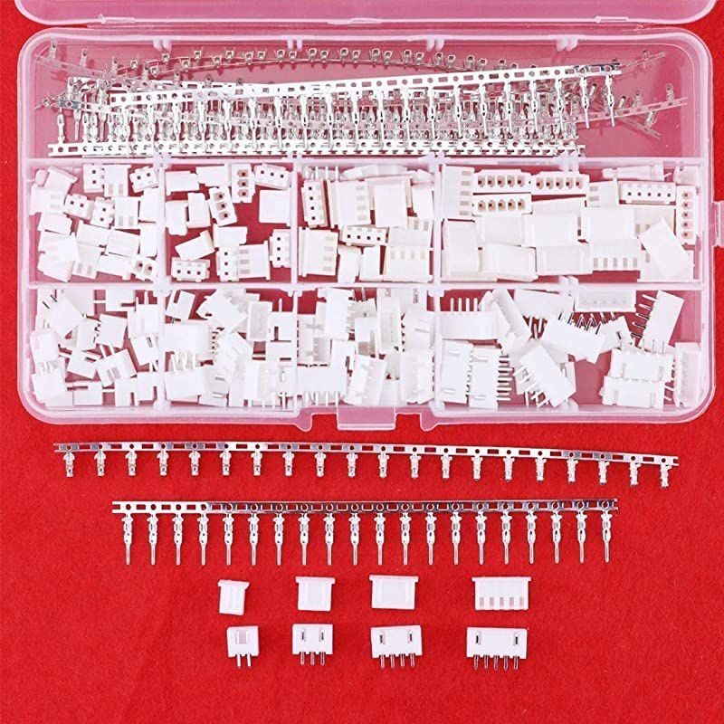 560Pcs 2.54mm 2/3/4/5 Pin Housing and Male/Female Pin Head Connector Adapter Plug Set Perfectly Compatible with JST-XHP