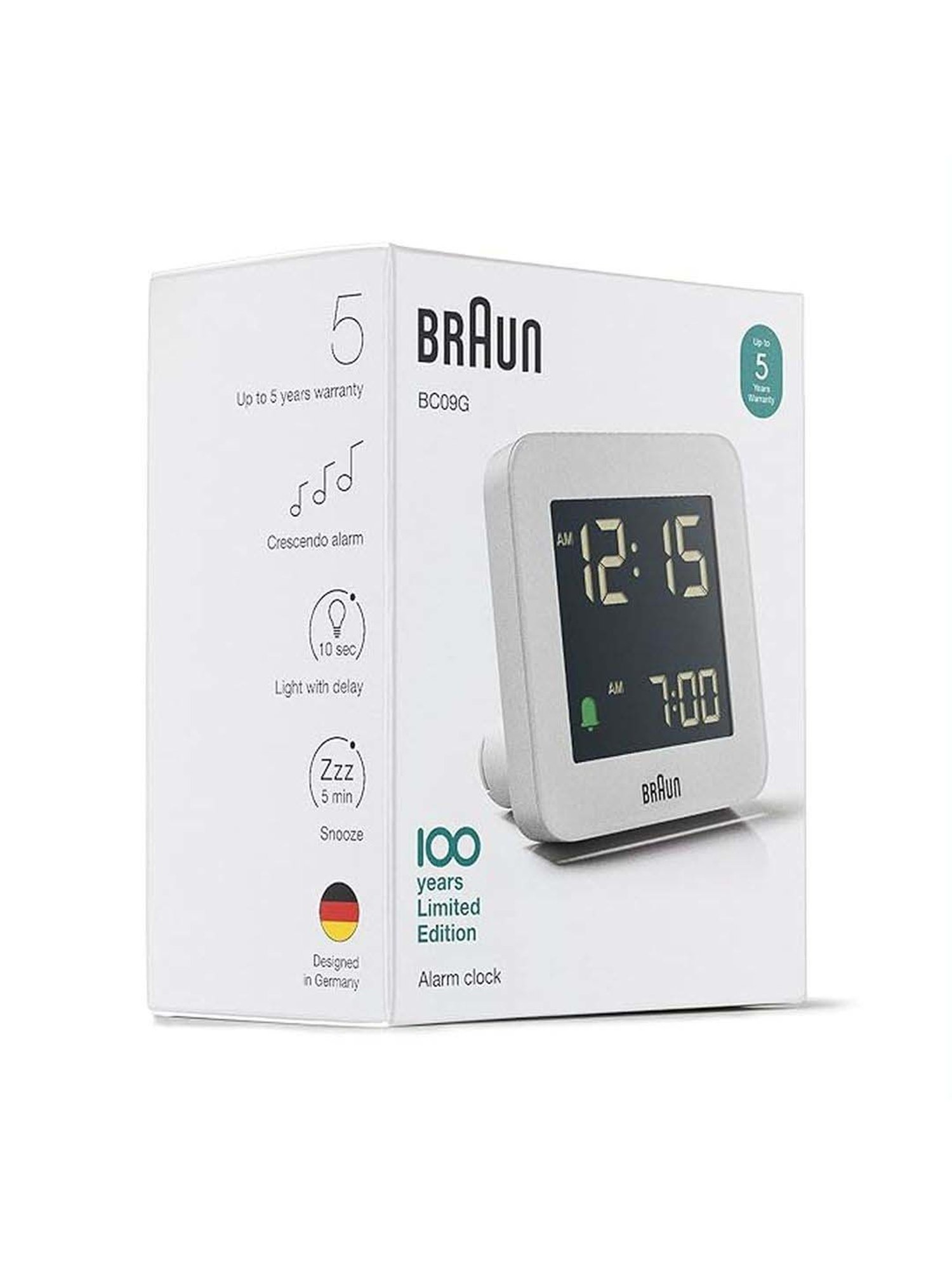 Braun Black Classic Large Analog Wall Clock With Silent Sweep Movement