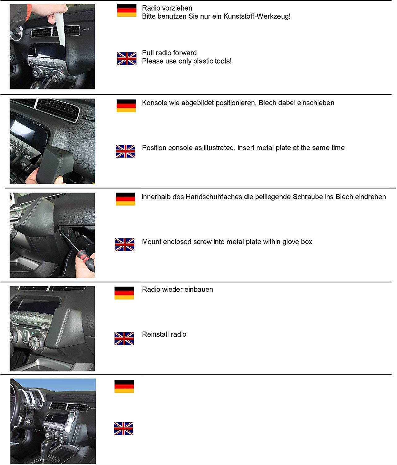 Kuda 050255 Leather Mount Black Compatible with Chevrolet Camaro (2010-2015)