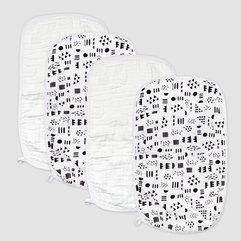 Honest Baby 4pk Organic Cotton Pattern Play Burp Cloth