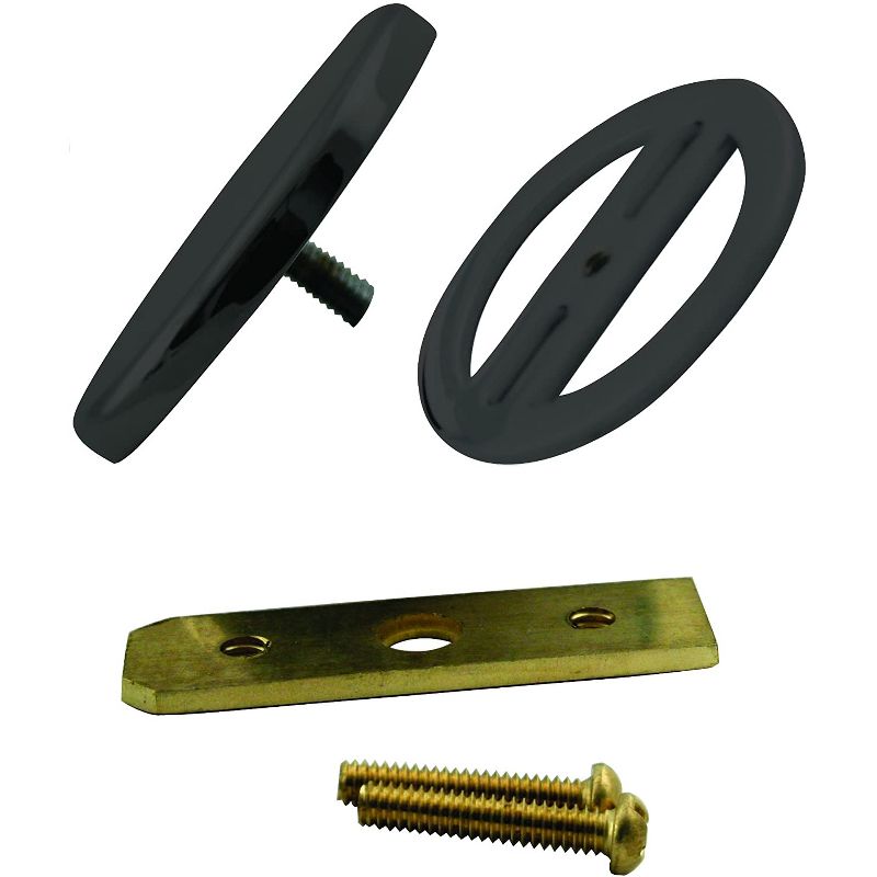 Westbrass 1.5 Inch Diameter Round Mushroom Cap Tiptoe Drain Bathtub Trim Set with Floating Faceplate, Matte Black