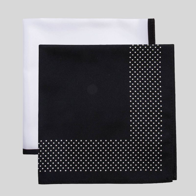 Men's Misi Dots Pocket Square Set - Goodfellow & Co™ Black/White One Size