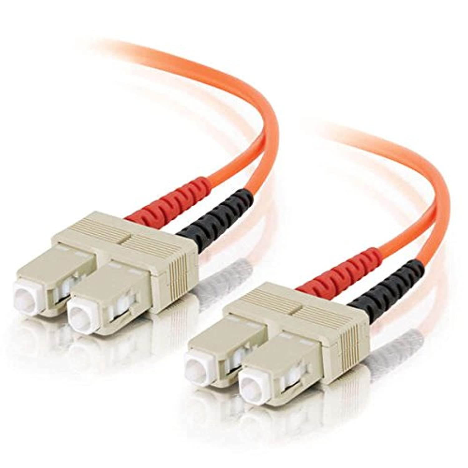 C2G 21590 OM1 Fiber Optic Cable - SC-SC 62.5/125 Duplex Multimode PVC Fiber Cable, Orange (26.2 Feet, 8 Meters)