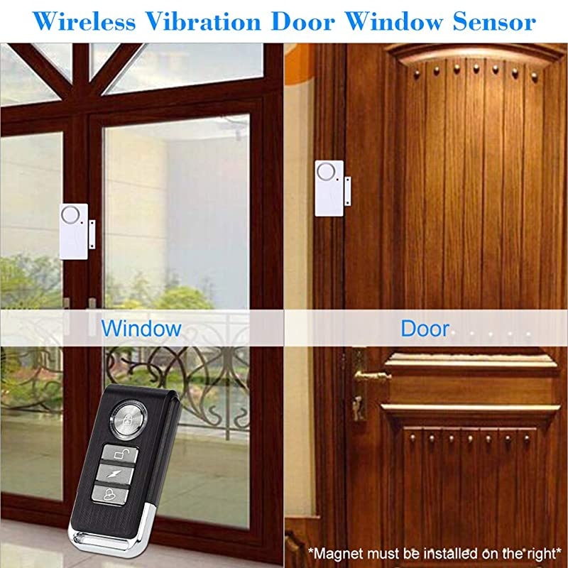 Wireless Remote Door Alarm, Windows Open Alarms,Magnetic Security Sensor, Pool Door Alarm for Kids Safety, Alzheimer's Exit Monitor,Apartment Alarm (1 Pack)