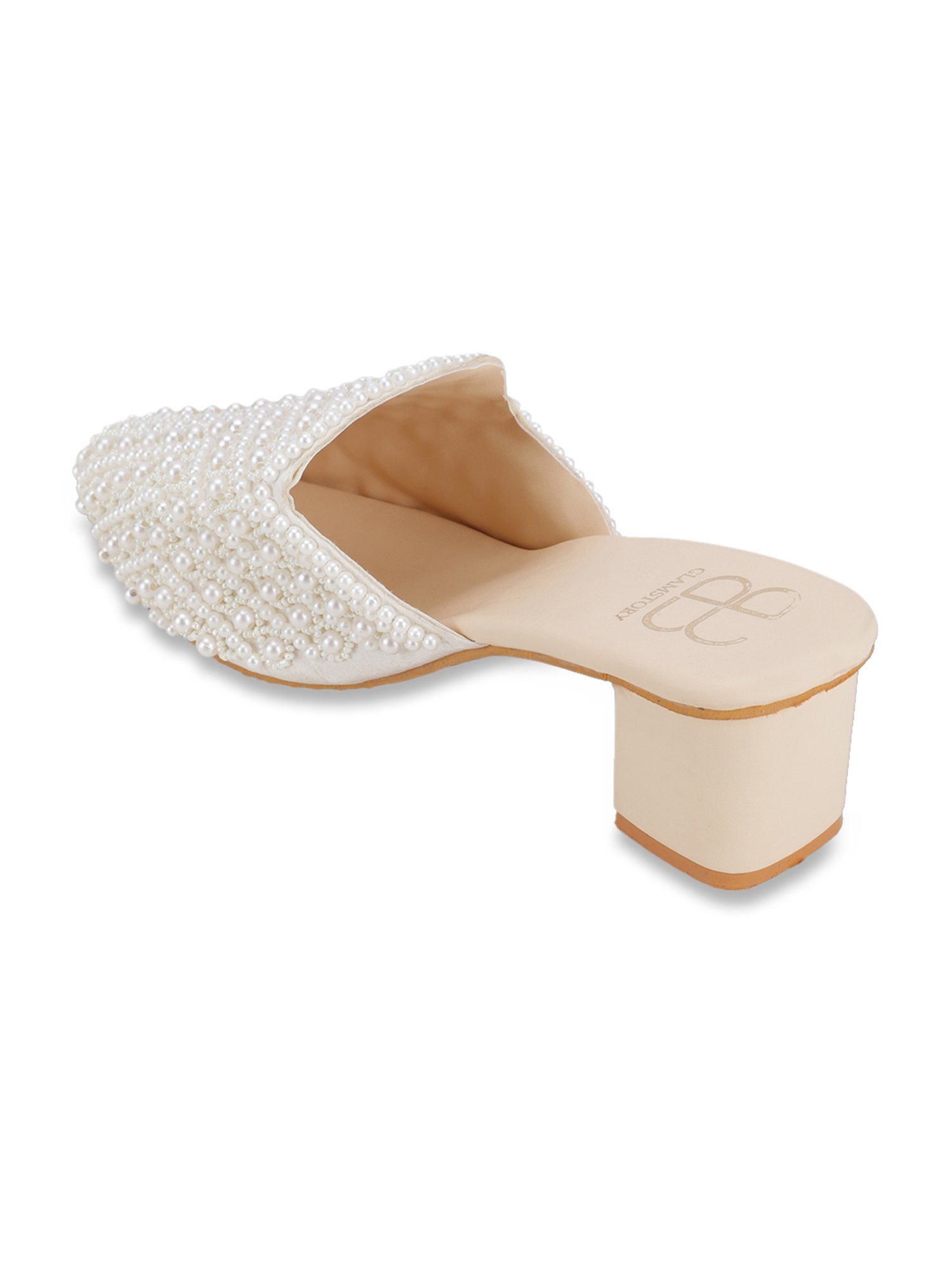 Glam Story Women's Masakali White Mule Shoes