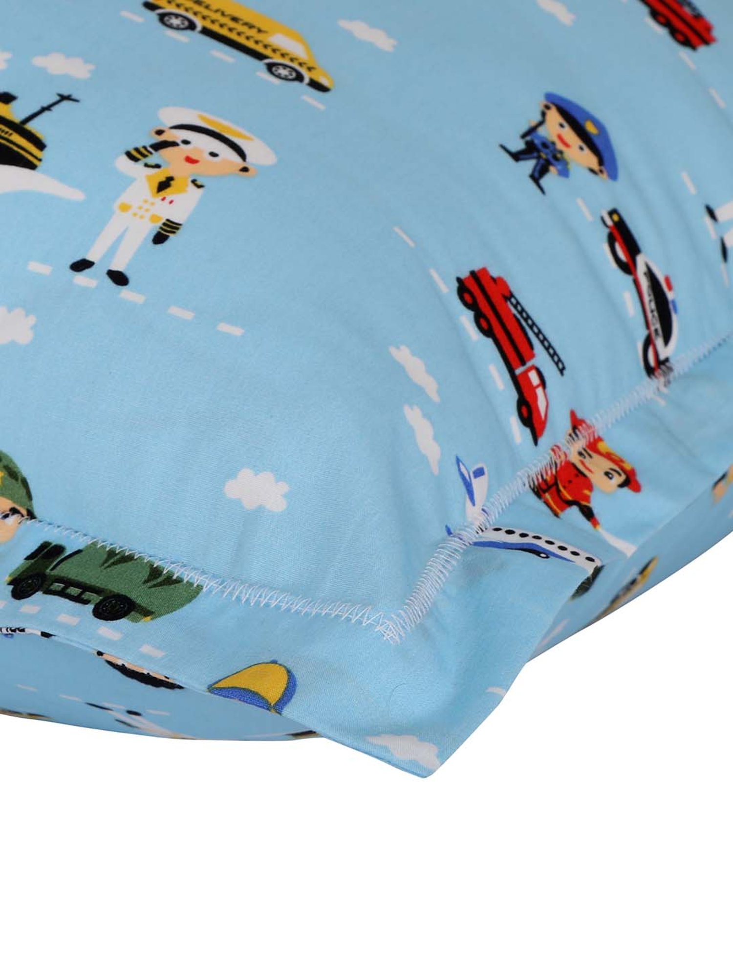 Nigh Nigh Young Heroes Blue Cotton 300 TC Kids Bed Linen Set
