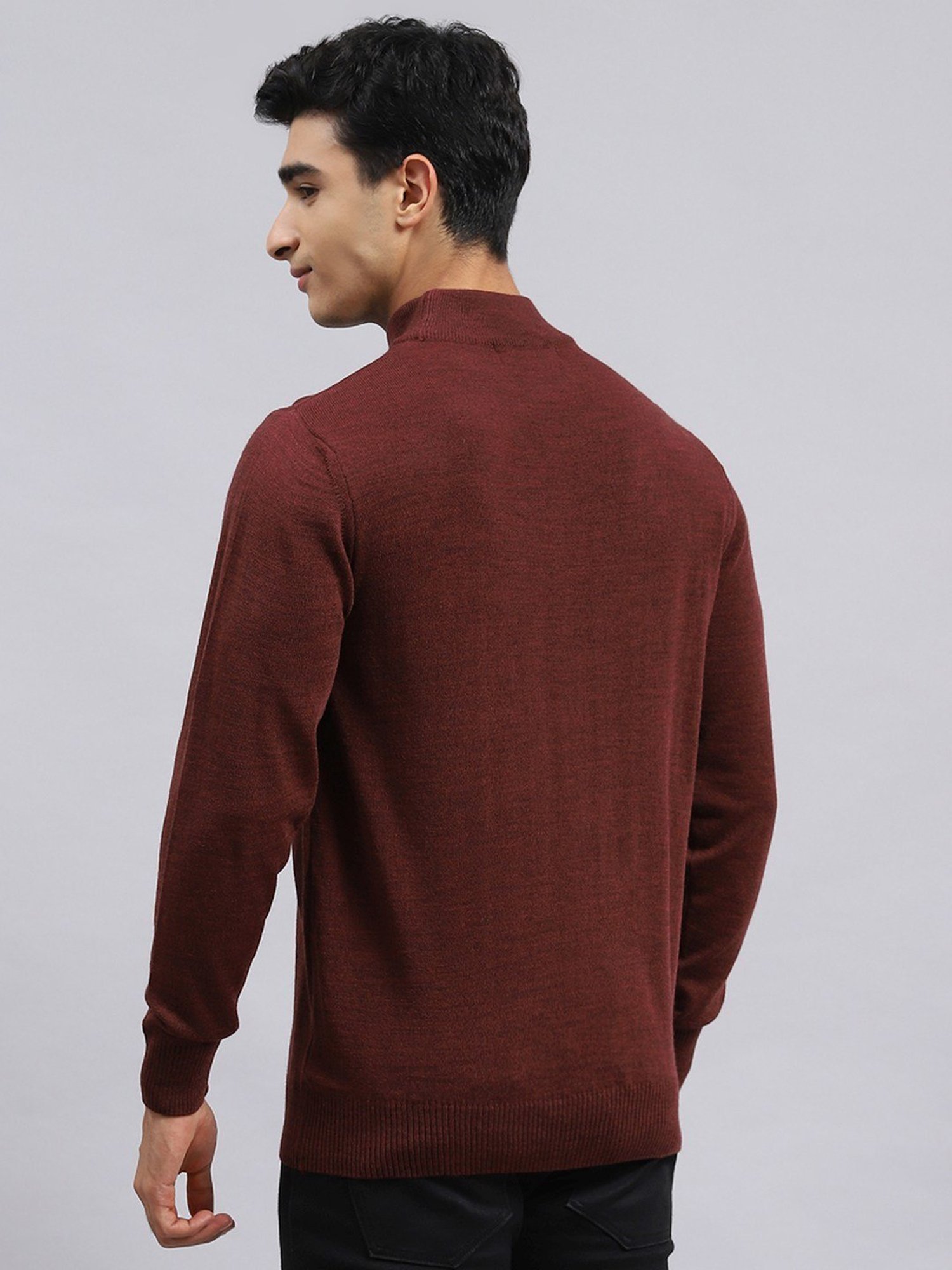 Monte Carlo Dark Rust Regular Fit Sweater