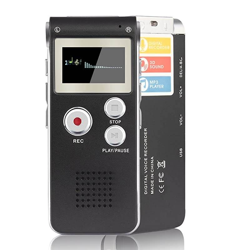 Digital Voice Recorder 8GB Audio Voice Activated MP3 Player with Android USB Port Multifunction Recorder Dictaphone with Builtin Speaker