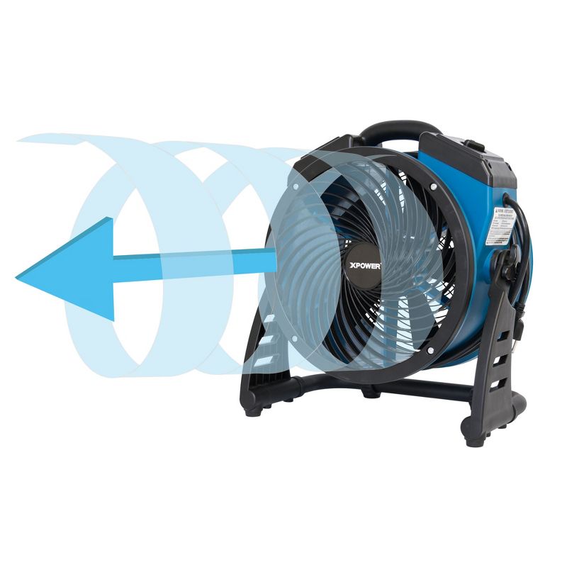 XPOWER P-21AR Industrial 69 Watt 1100 CFM 360 Degree Rotation Axial Fan, Blue