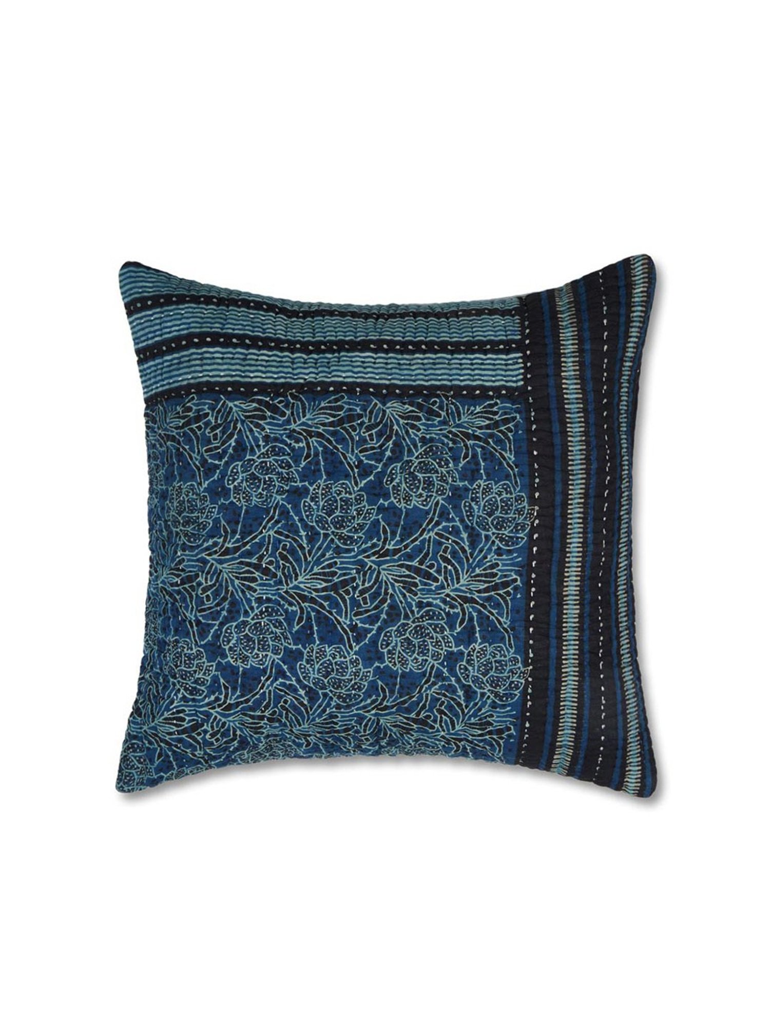 Fabindia Indigo Cotton 172 TC 65 GSM Abhinita Ajrakh Cushion Cover
