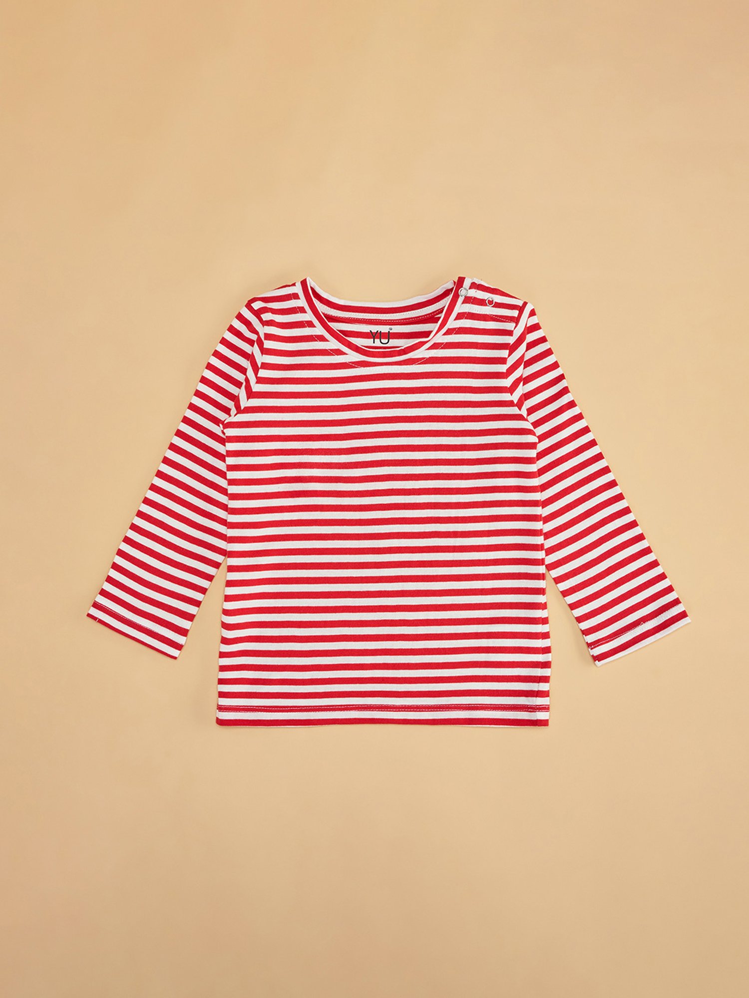 YU by Pantaloons Kids Blue Solid Full Sleeves T-Shirt with Dungaree