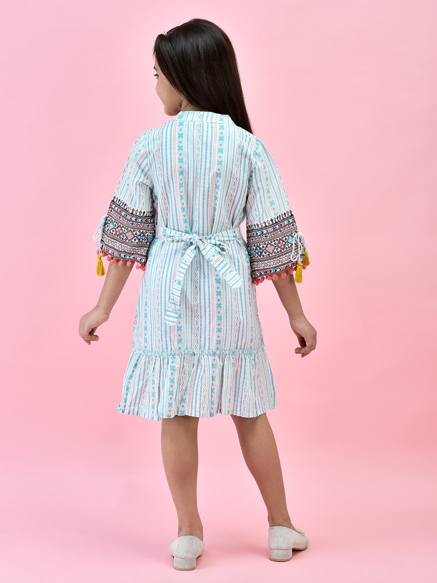 Juniper Girls Blue Printed Midi Dress