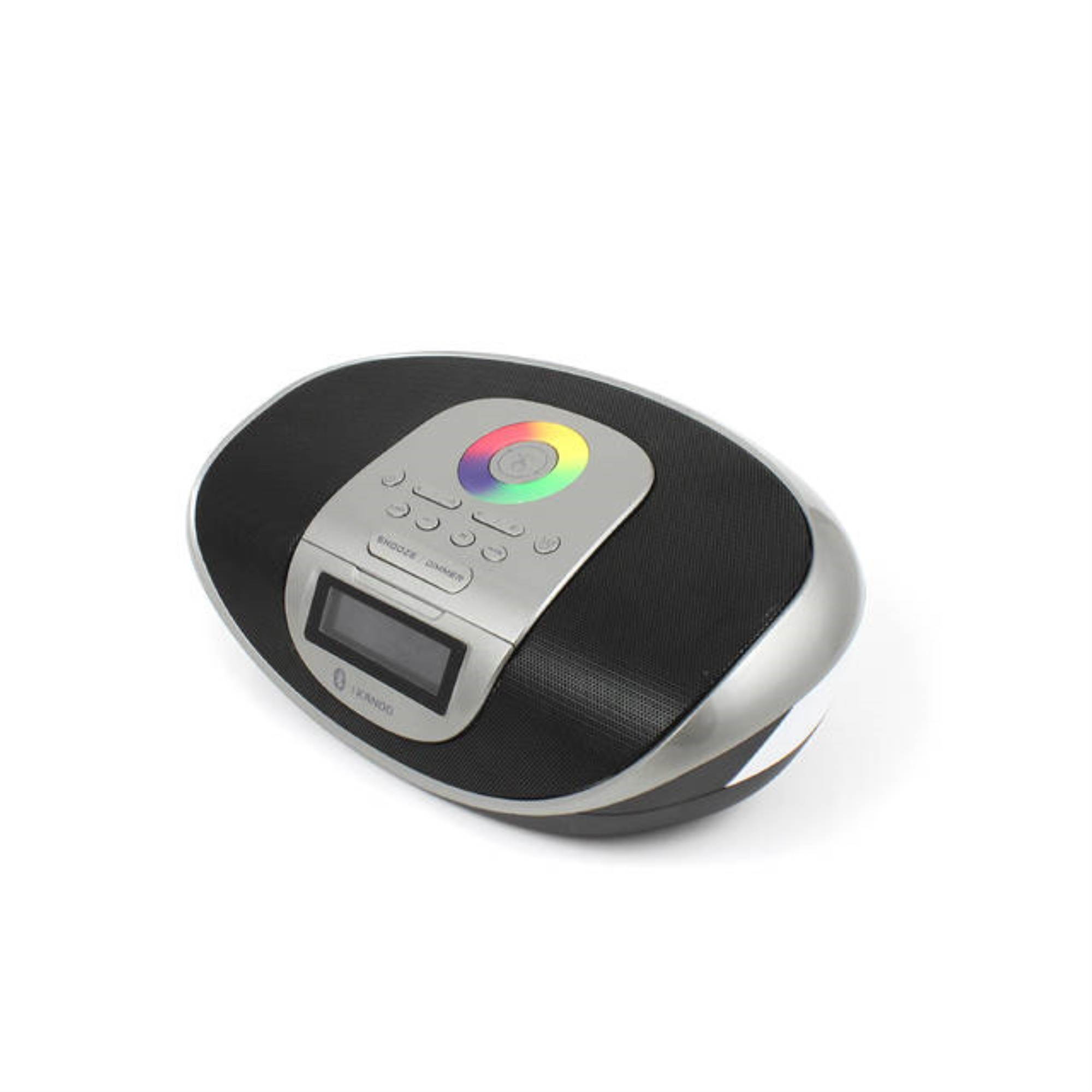 IMICRO BT009-SILVER BT009 Radio Clock Bluetooth Speaker w Calendar Display  and  Touch Sensor (Silver)