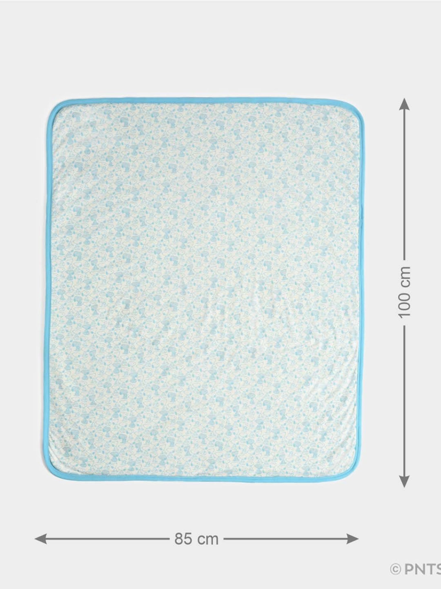 MiArcus Peanuts Snoopy Blue Cotton 160 GSM Knitted Baby Blanket