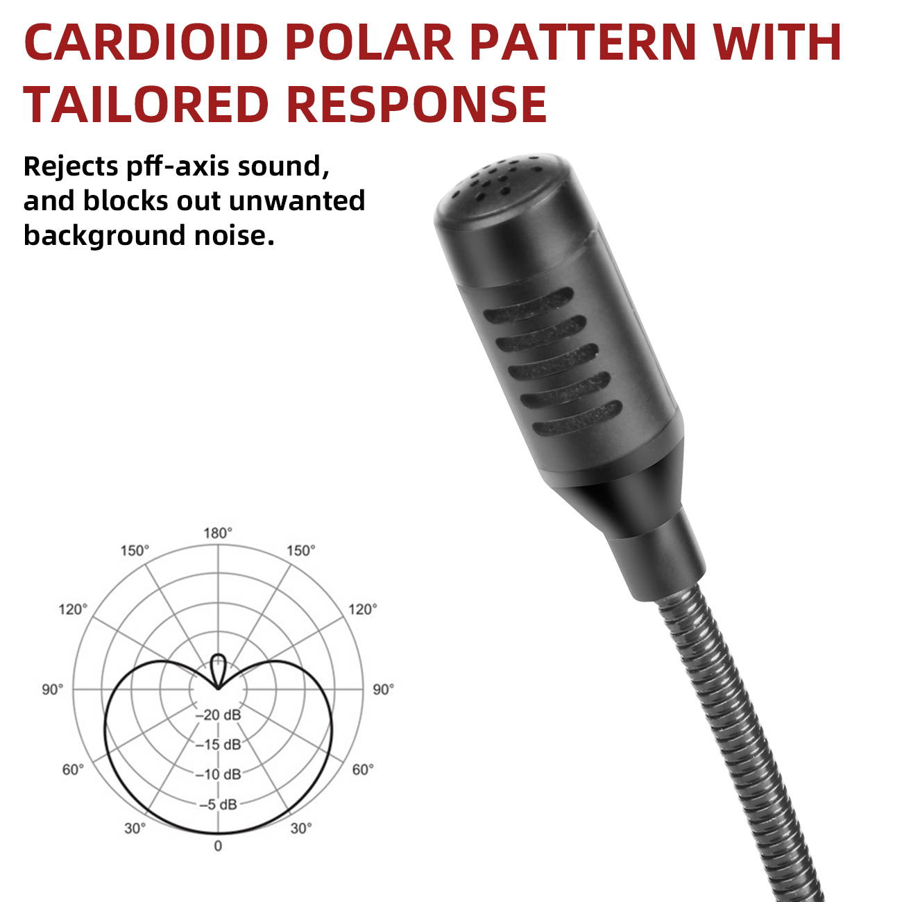 Depusheng Flexible Computer Microphone 360 Degree Adjustable Studio Speech Microphone USB Gooseneck Condenser Microphone for Computer PC Desktop Notebook