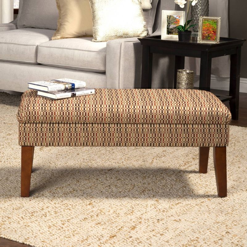 Decorative Geometric Storage Bench Brown - HomePop