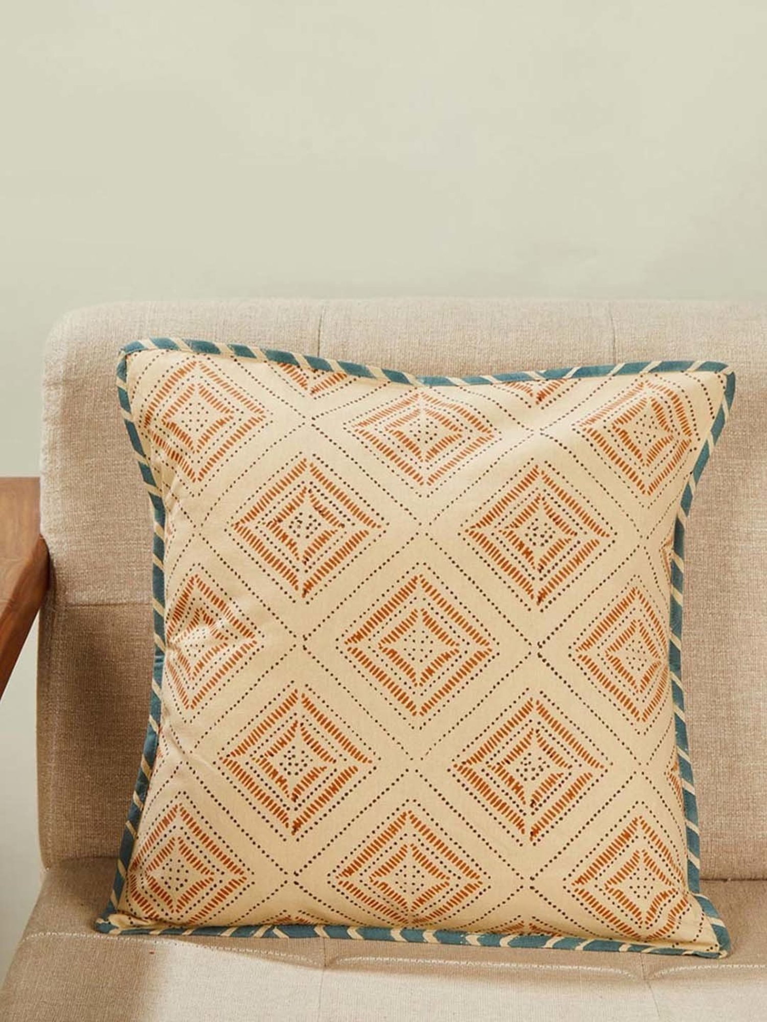 Fabindia Jaisalmer Orange Cotton Cushion Cover