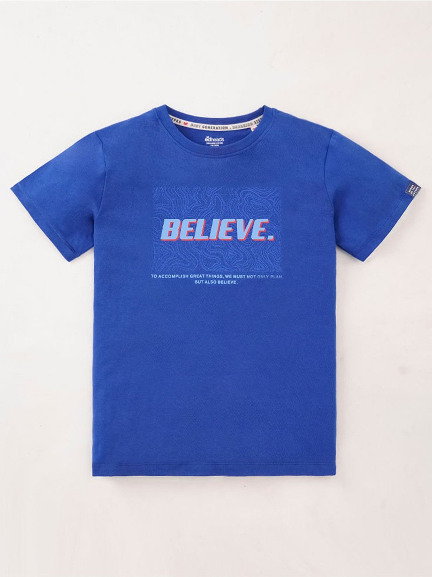 Edheads Kids Blue Cotton Printed T-Shirt