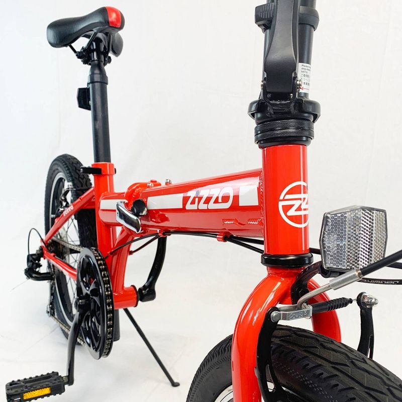 ZiZZO Ferro 7-Speed Steel 20" Folding Bike - Red