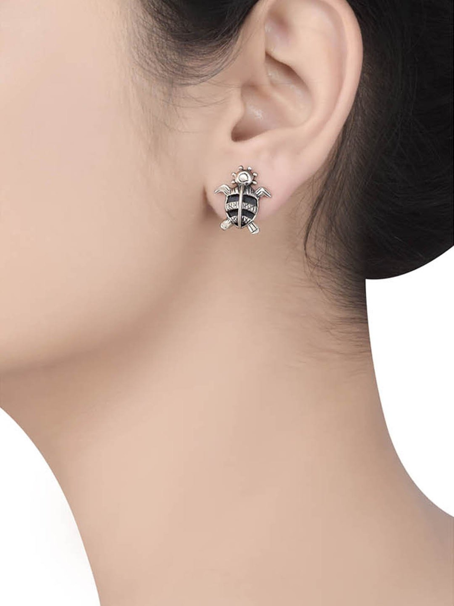 Tribe Amrapali Silver-Plated Mata Mata Masaba Stud Earrings