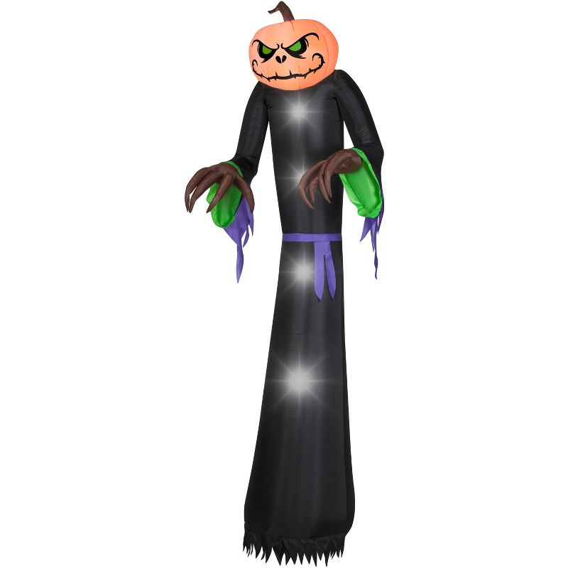 Gemmy Airblown Pumpkin Reaper Giant, 10 ft Tall, Multicolored