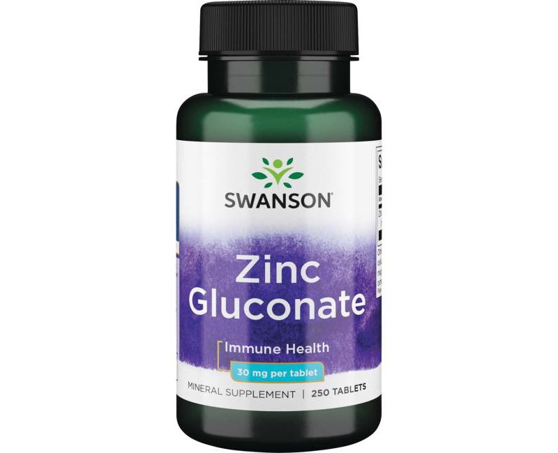 Swanson Zinc Gluconate 30 mg 250 Tablets.