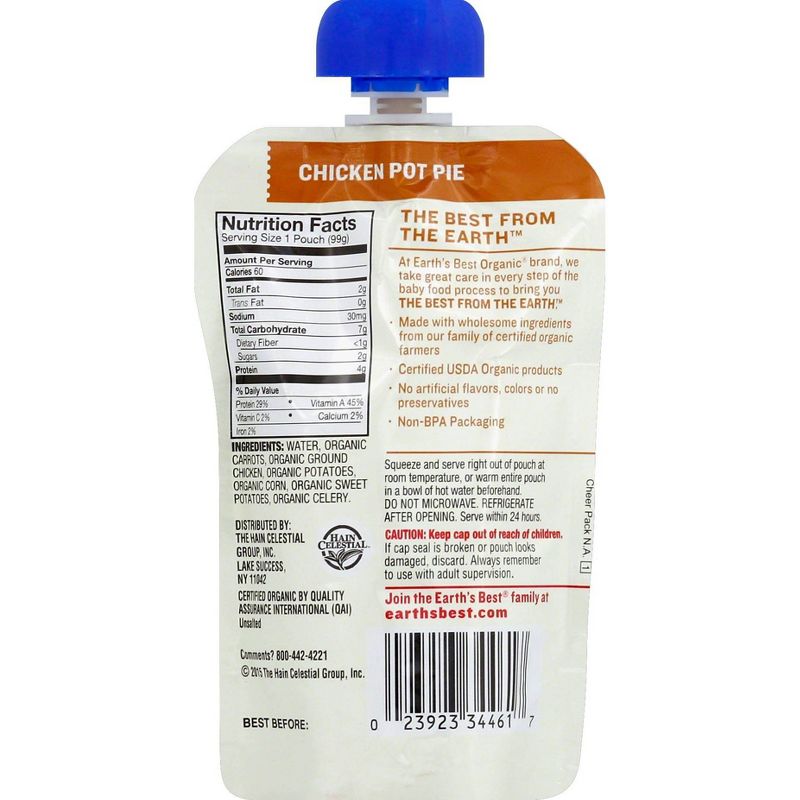 Earth's Best Organic Chicken Pot Pie Homestyle Baby Meal - 3.5oz