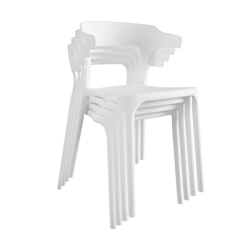 Felix 4pk Indoor/Outdoor Stacking Chairs - White - Novogratz