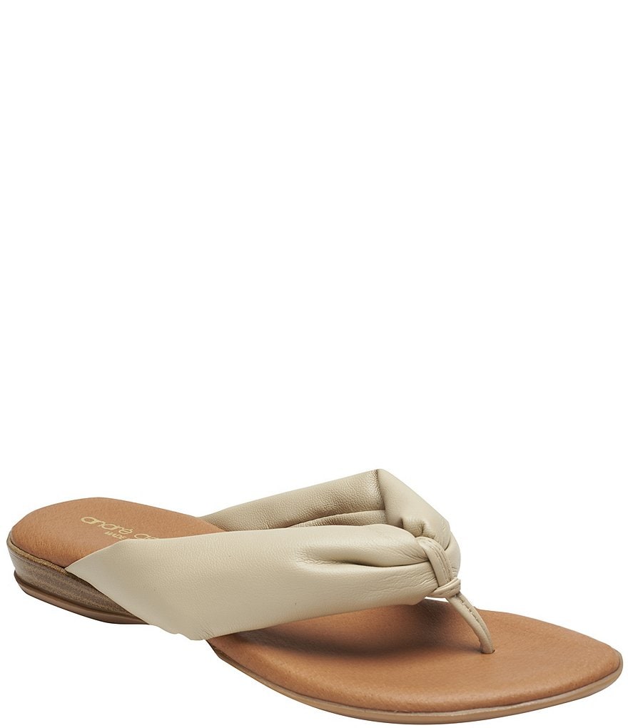 Andre Assous Nuya Featherweights&trade; Padded Straps Leather Thong Sandals