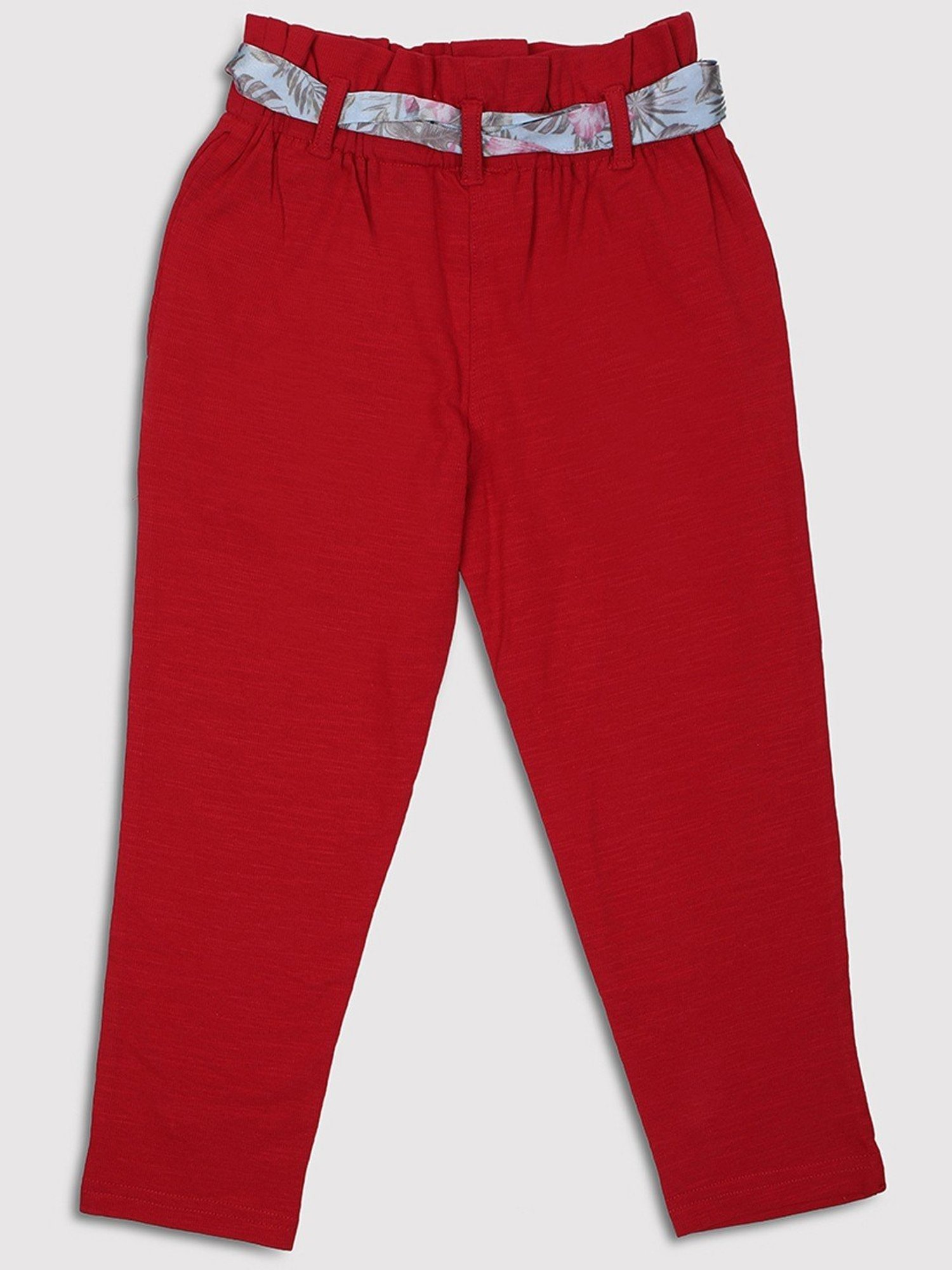 ZIAMA Girls Red Applique Capri