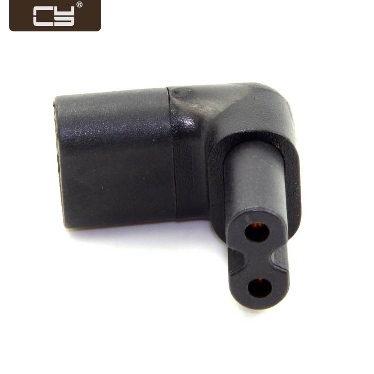 CY Figure 8 IEC 320 C7 to C8 90 Degree Up Down Angled Right Angle AC Power Adapter Extension PW-118