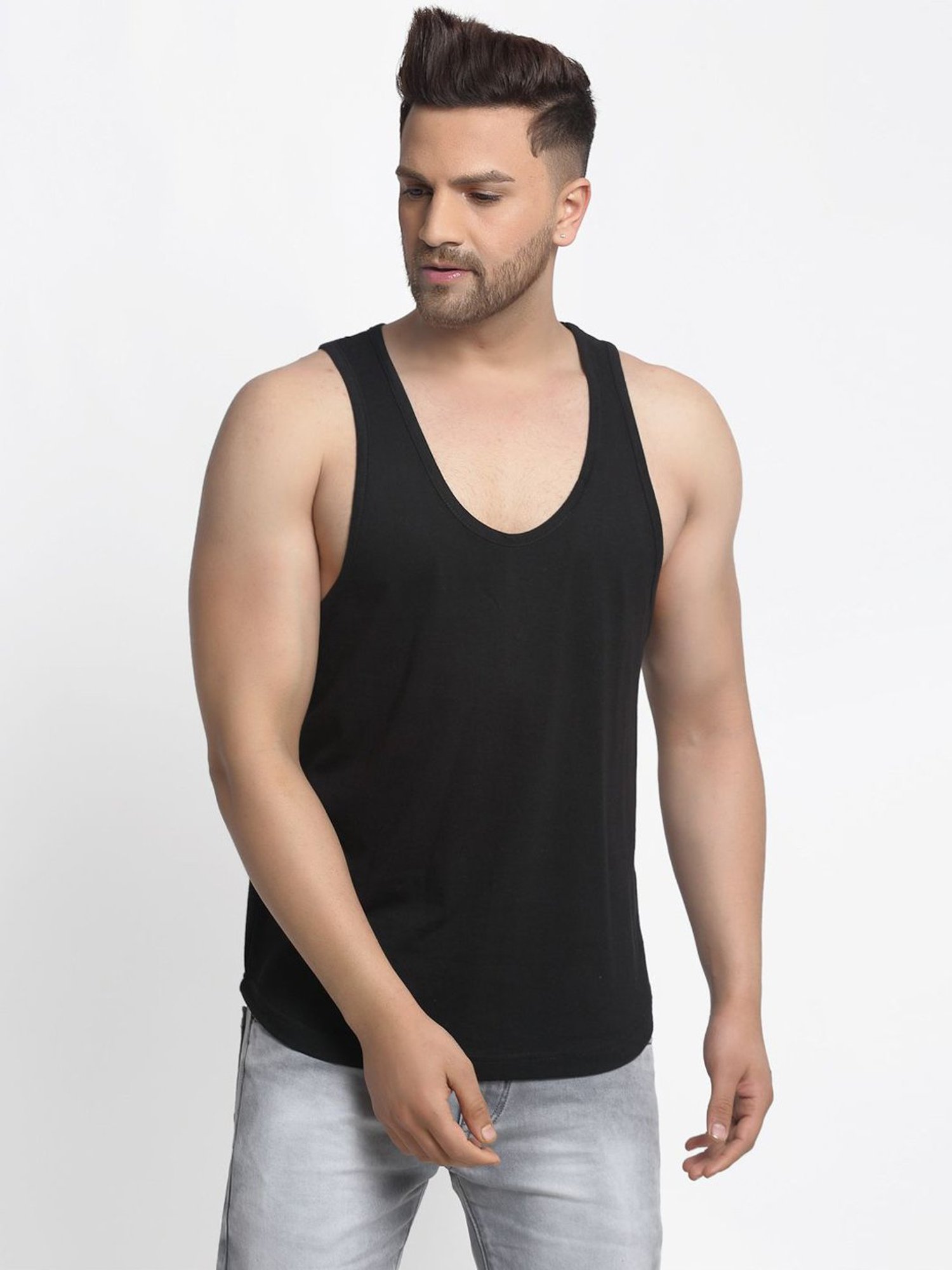 Friskers Multi Cotton Slim Fit Vest - Pack of 2
