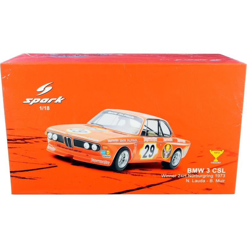 BMW 3 CSL #29 Winner N. Lauda - B. Muir 24H Nurburgring (1973) 1/18 Model Car by Spark