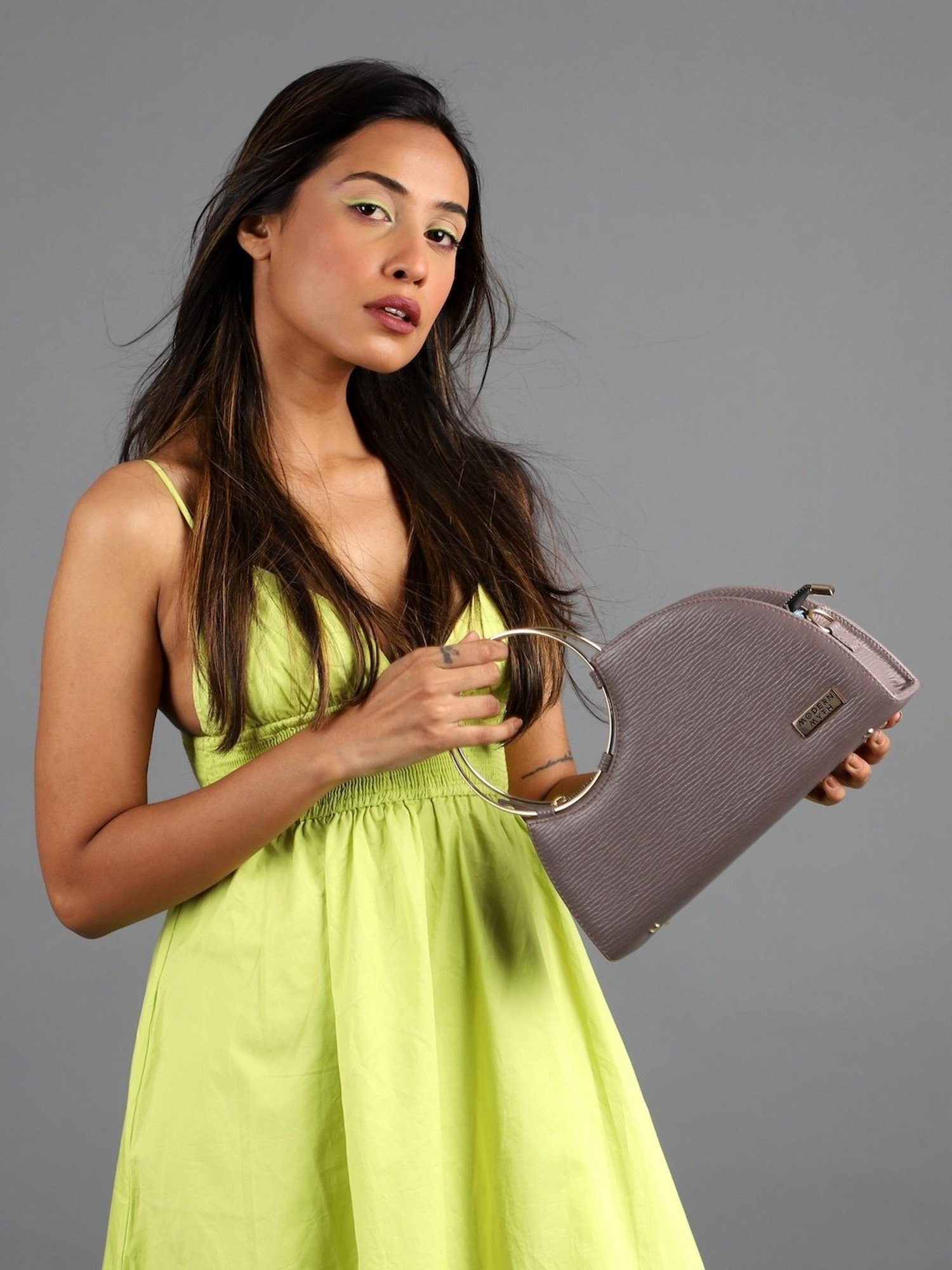 Modern Myth Grey Textured Medium Handbag