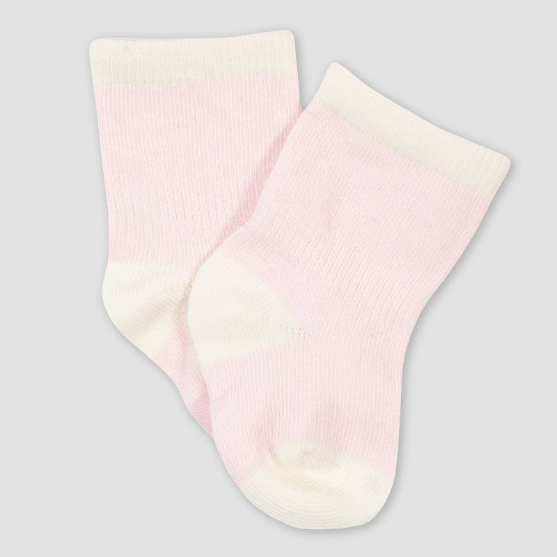 Gerber Baby Girls' 6pk Rainbow Jersey Wiggle Proof Socks - Green 0-6M