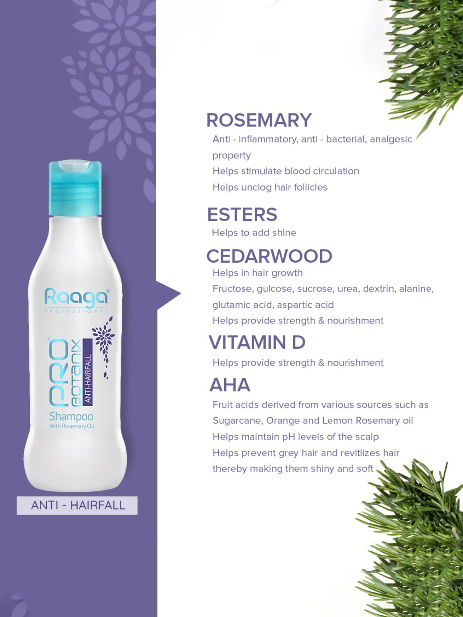 Raaga Professional Pro Botanix Anti-Hairfall Shampoo - 200 ml