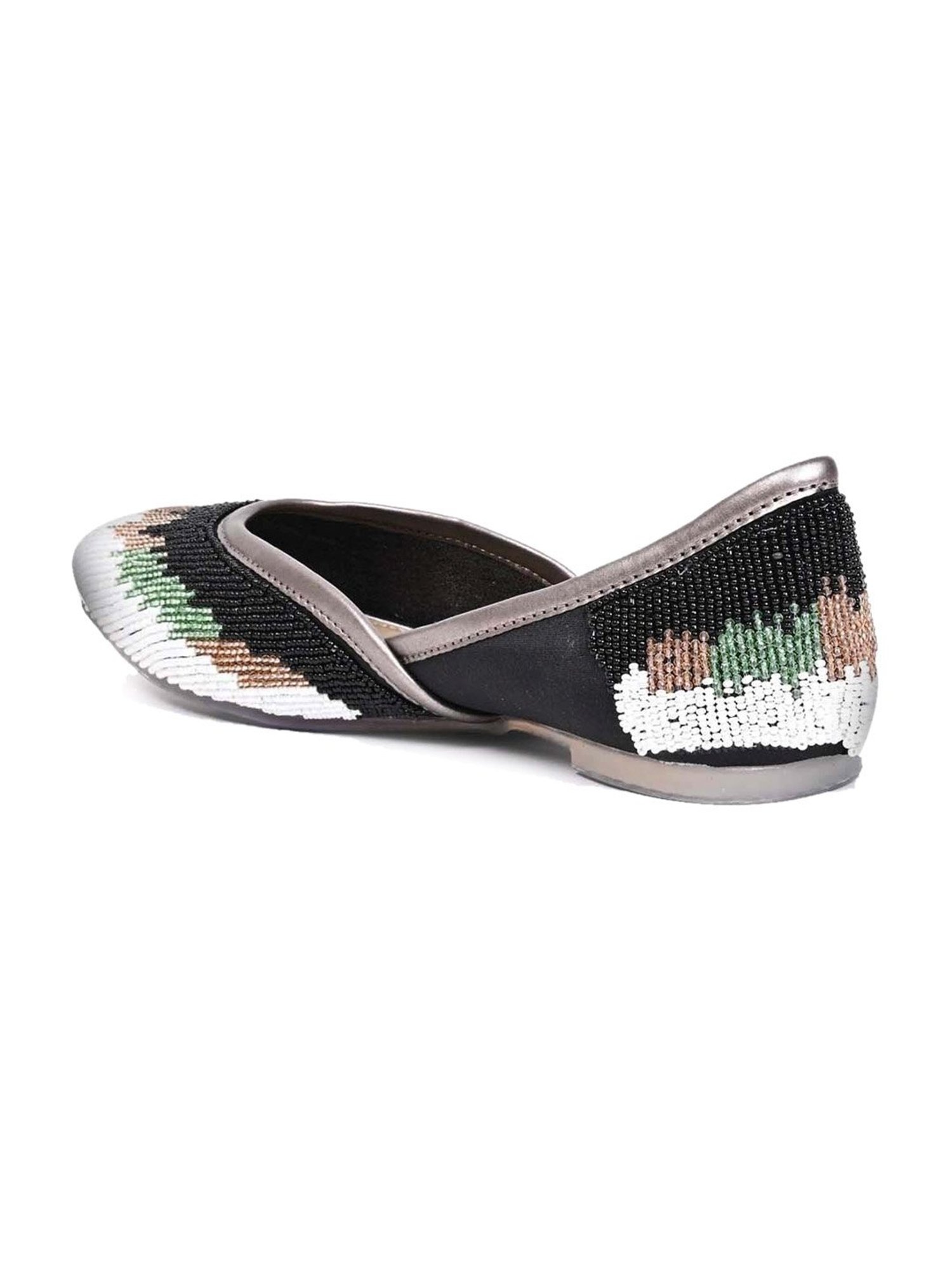 Jove Women's Black Ethnic Juttis