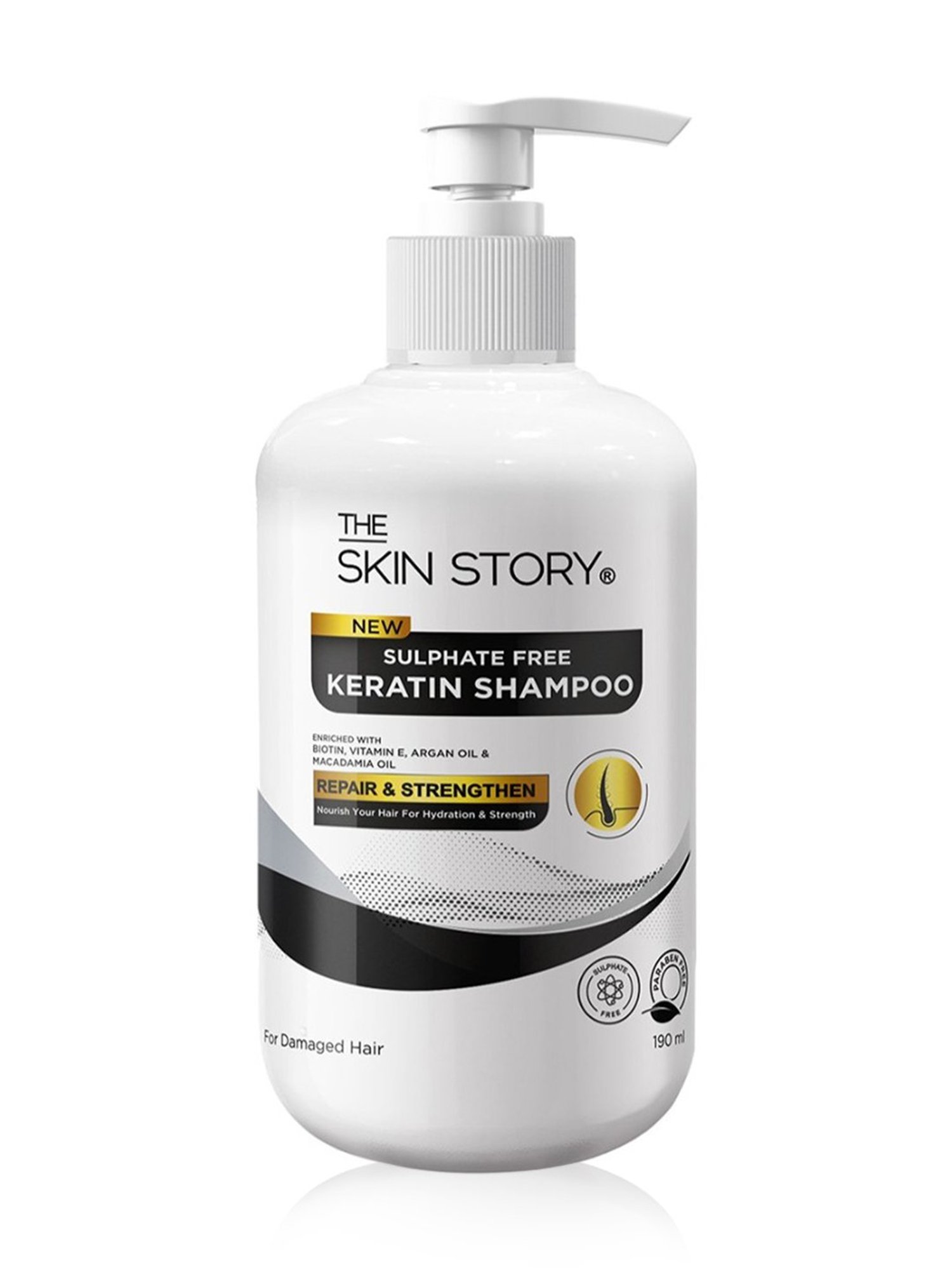 The Skin Story Argan Oil & Vitamin E Sulphate Free Keratin Shampoo - 190 ml