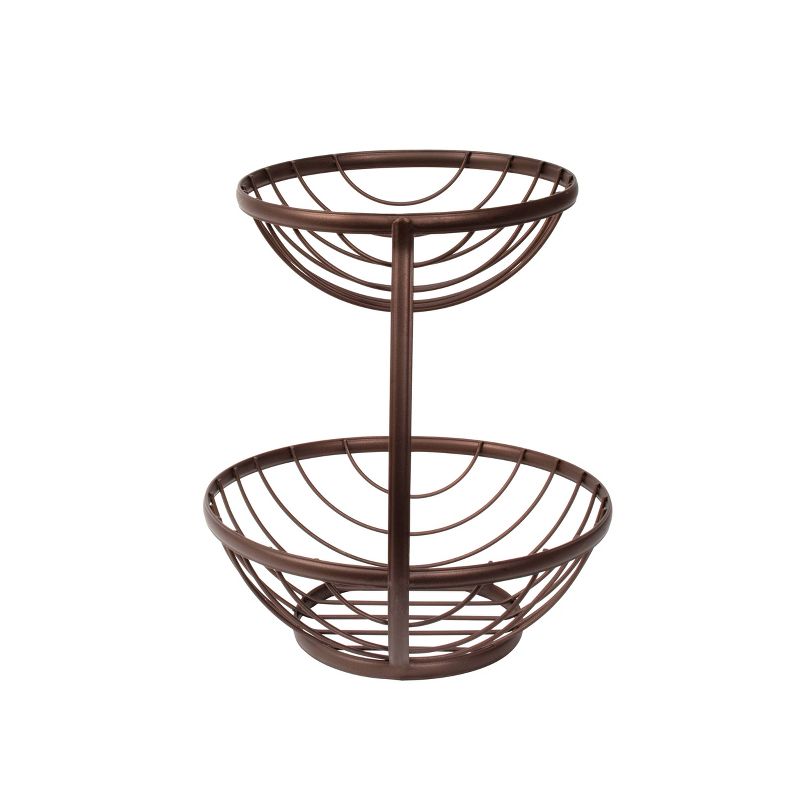 Spectrum Bloom Arched 2-Tier Steel Fruit Server - Satin Nickel