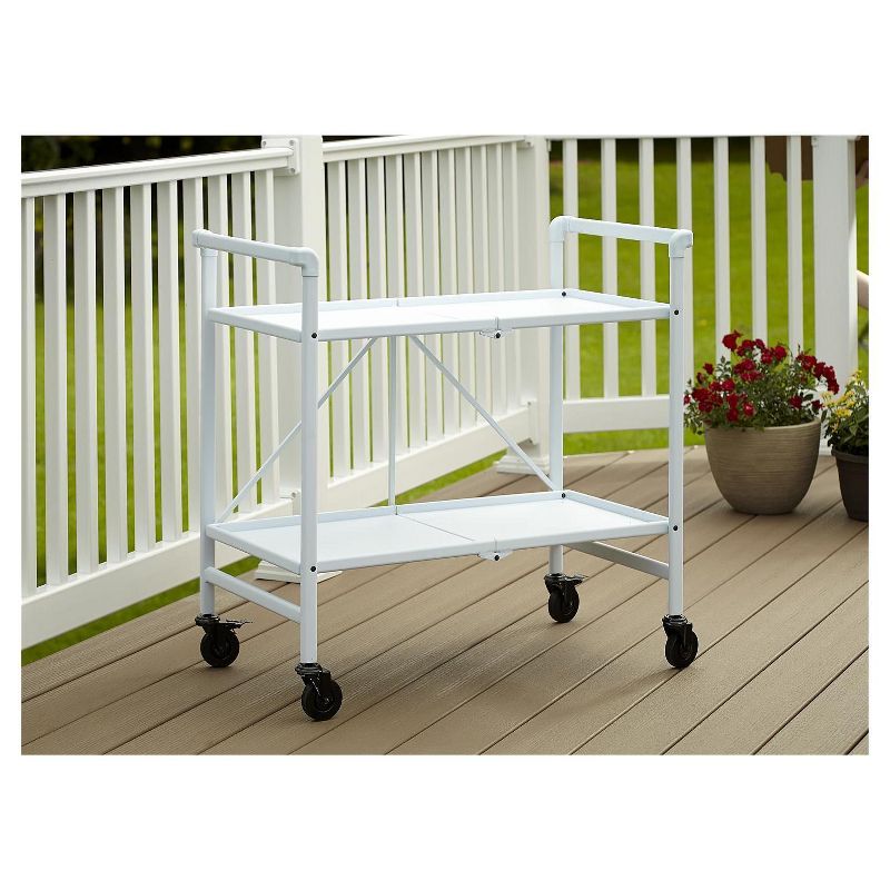 Cosco Indoor - Outdoor Folding Serving Cart - White