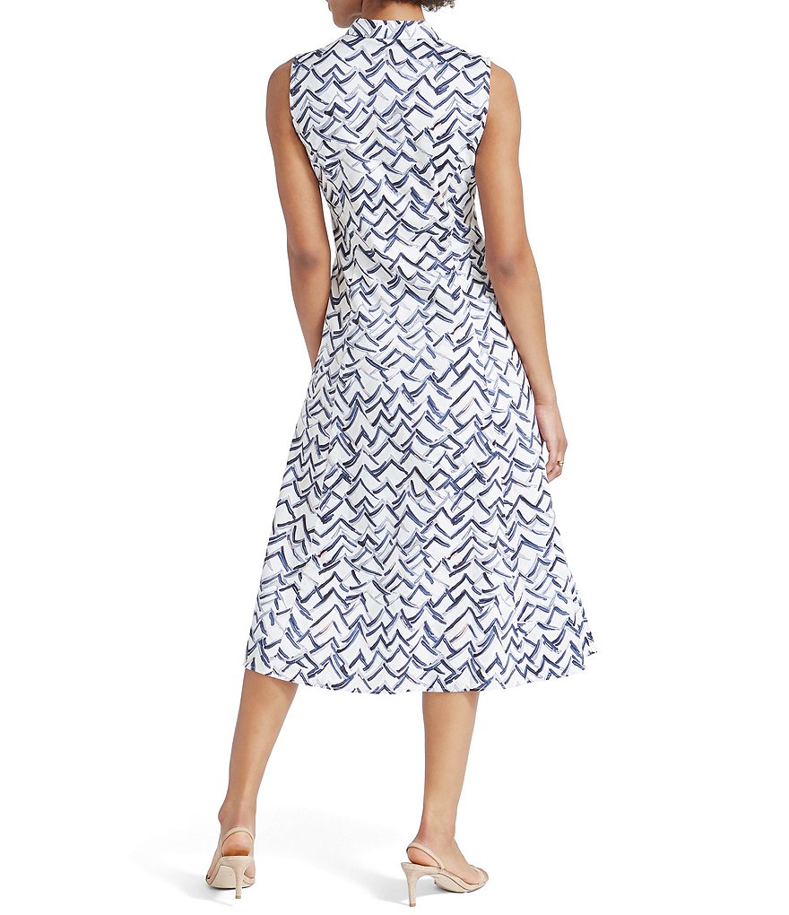 NIC + ZOE Stretch Cotton Lookout Sketched Print Midi Shirtdress