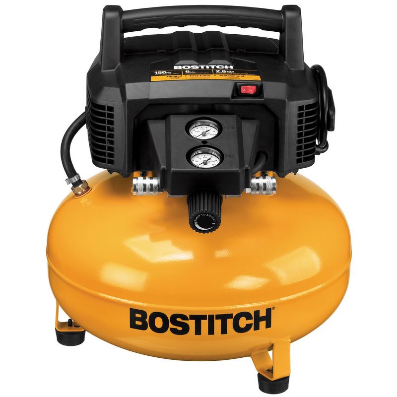 Bostitch BTFP02012-R 0.8 HP 6 Gallon Oil-Free Pancake Air Compressor