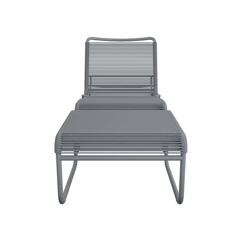 Lita 2pc Patio Lounge & Ottoman Set - Charcoal - CosmoLiving by Cosmopolitan